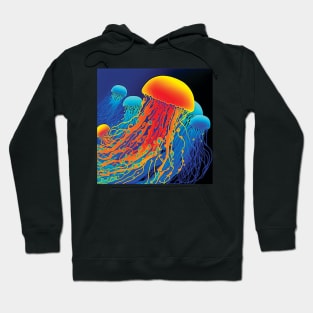 A Smack of Orange and Blue Jellyfish Hoodie